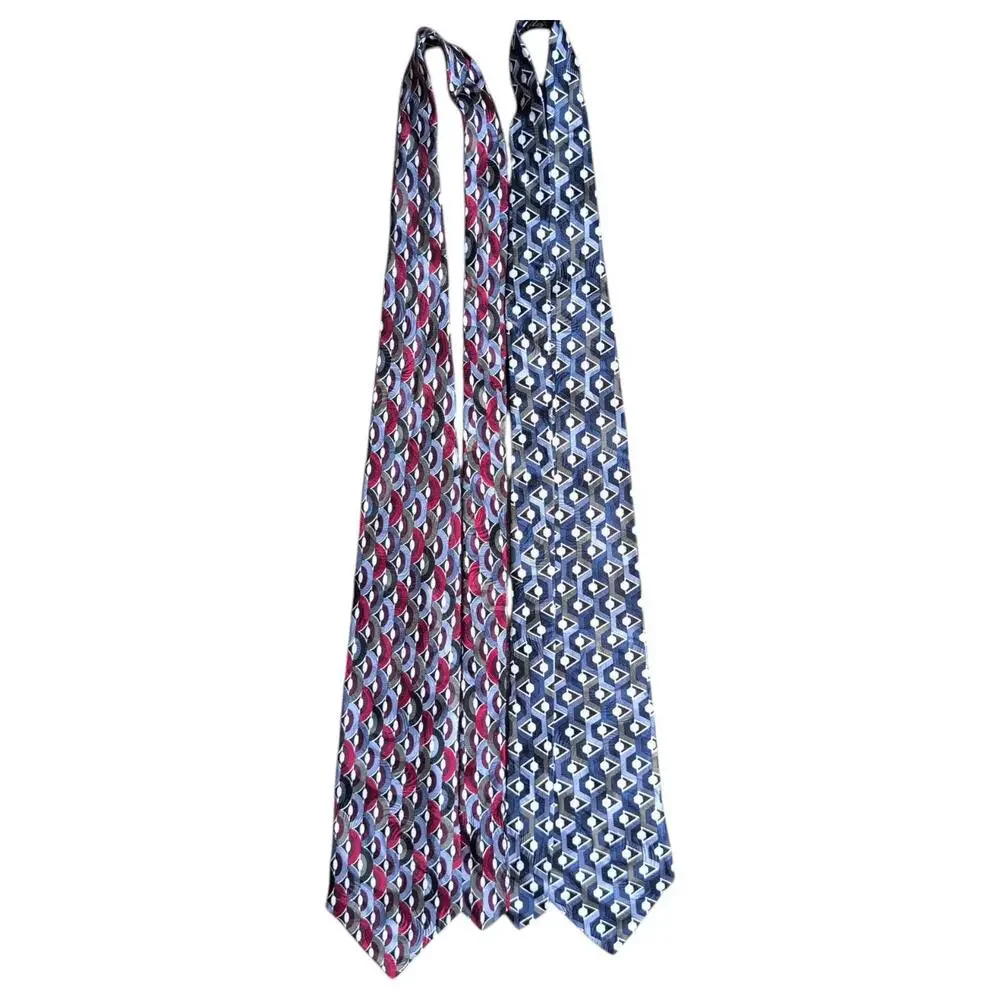 Como Collezione‎ Tie Set Mens Silk Necktie Geometric Pattern Italy Classic